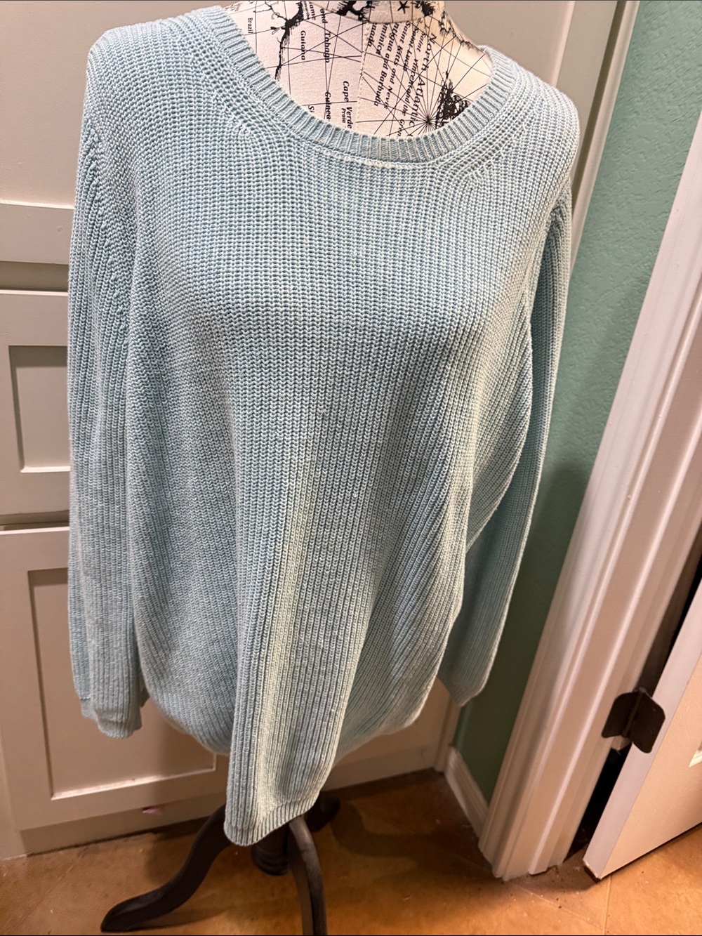 525 America Soft Blue Crewneck Knit Sweater